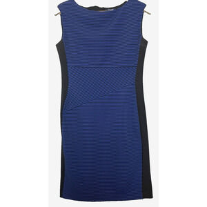 Chaps Striped Sheath Cocktail Dress Size‎ 8 Career Office Siren Corpcore Work